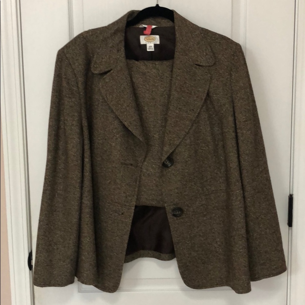 Talbots woman 18w two piece suit brown multicolor